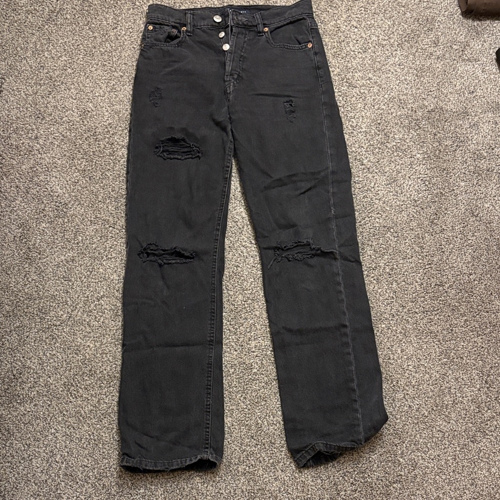 Aeropostale Black Straight Leg 90’s Baggy Jeans